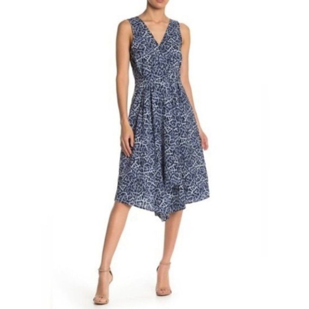 BeachlunchLounge Cheetah Print Asymmetrical Pleated Dress Size M NWT